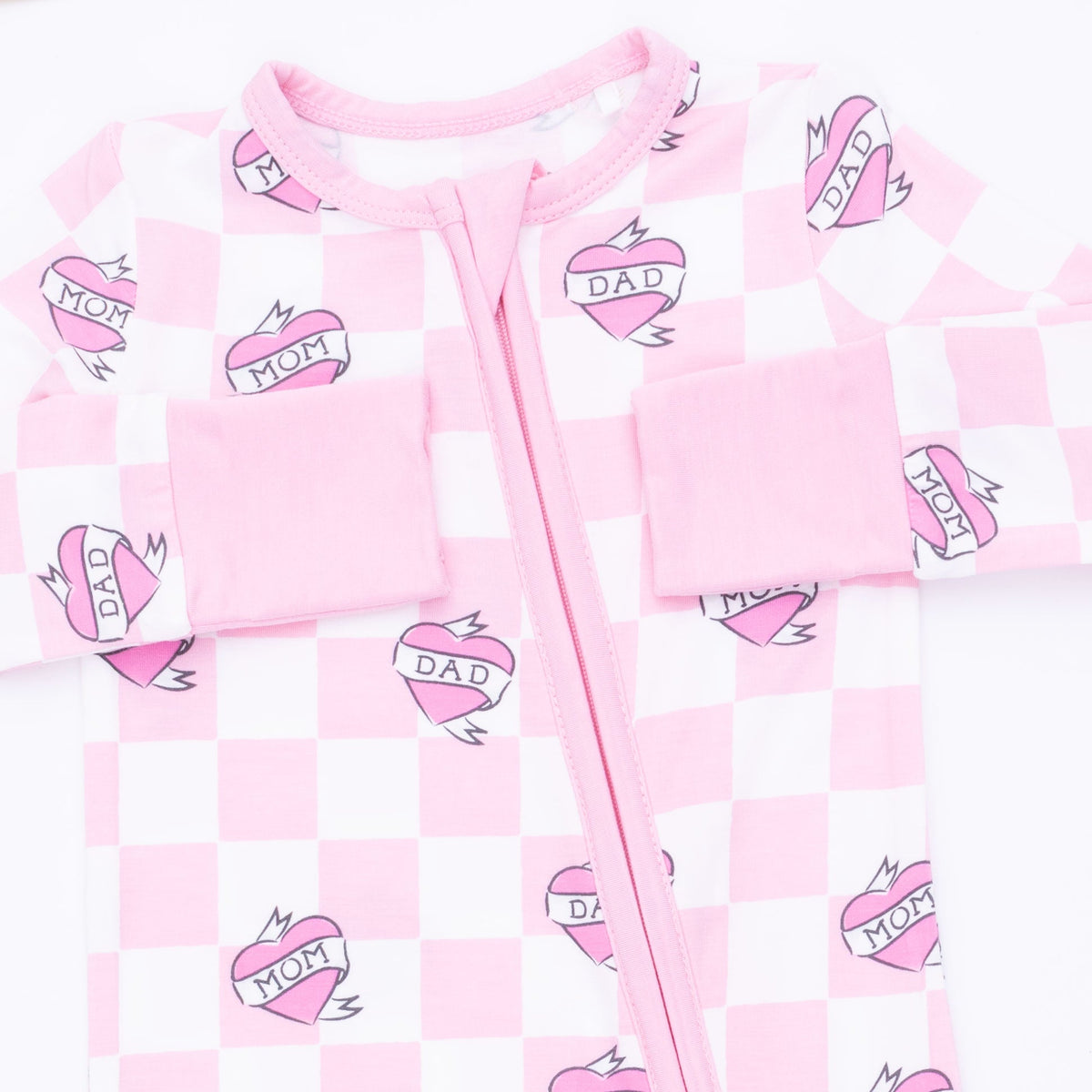 Heart Tattoo Check Pink - Convertible Romper by Angel Dear