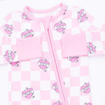 Heart Tattoo Check Pink - Convertible Romper by Angel Dear
