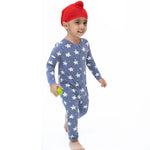 Convertible romper with a glow-in-the-dark sports all-stars print, two-way zipper, and fold-over foot cuffs