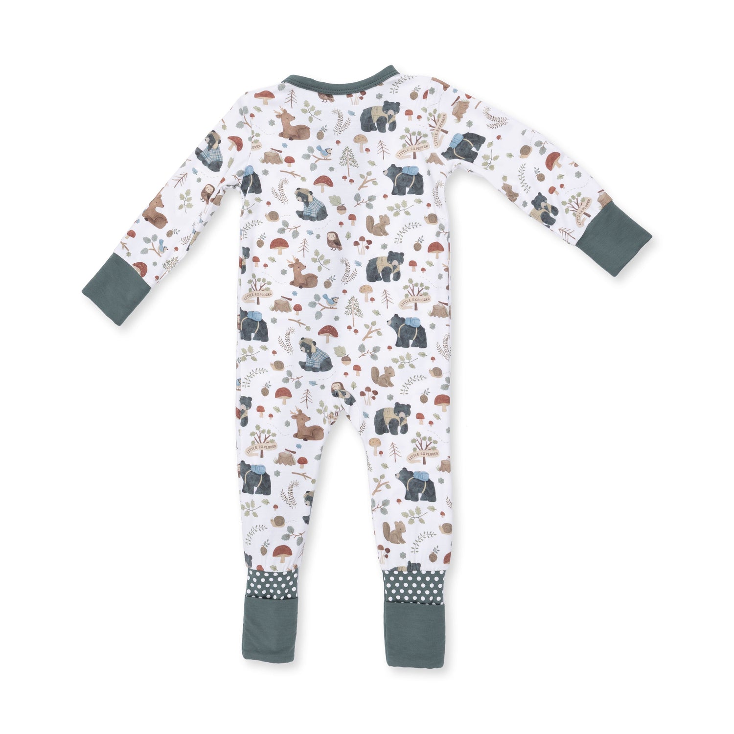 Southern Woodland Animals Green - Convertible Romper by Angel Dear (view 2 of 3)