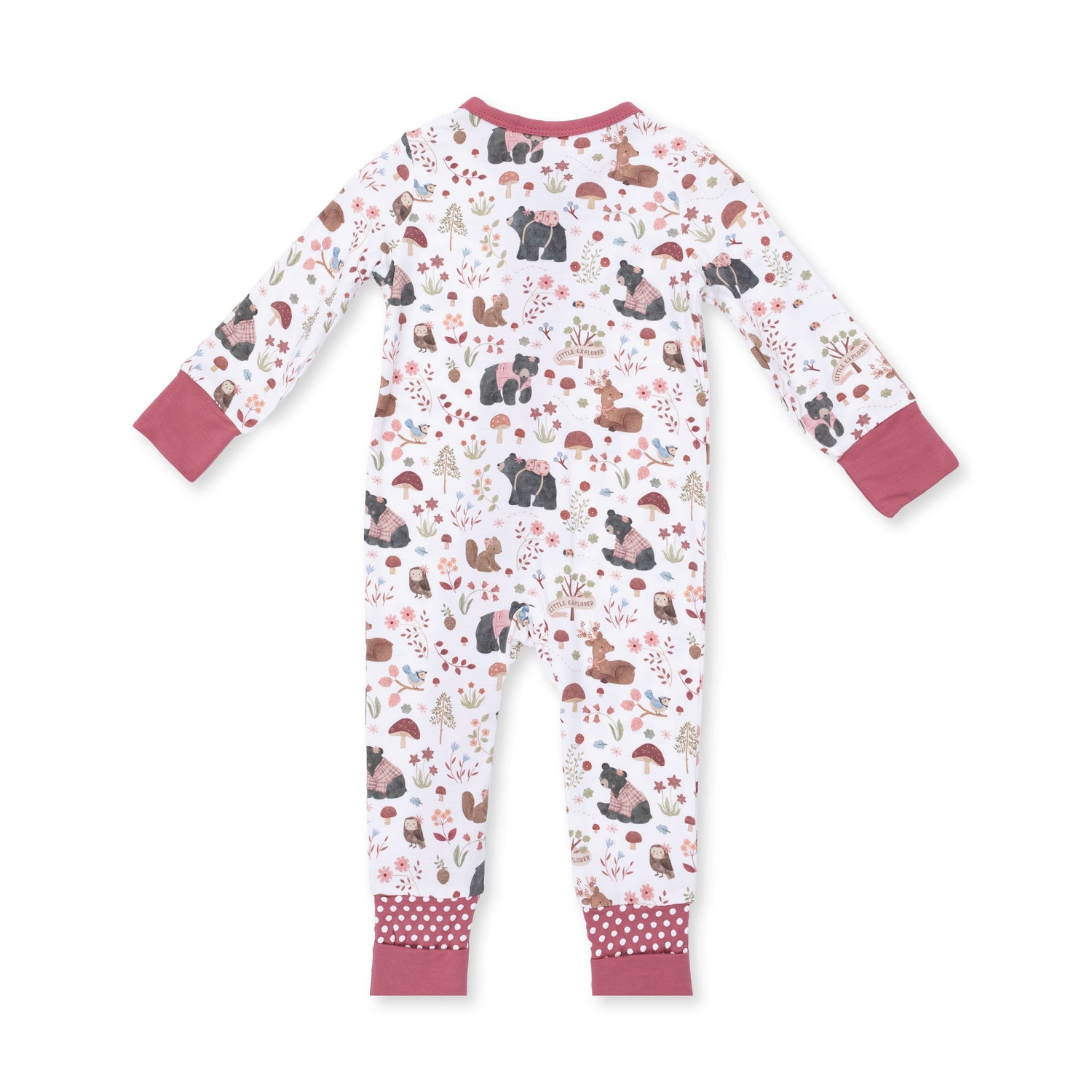 Southern Woodland Animals Pink - Convertible Romper by Angel Dear (view 2 of 3)