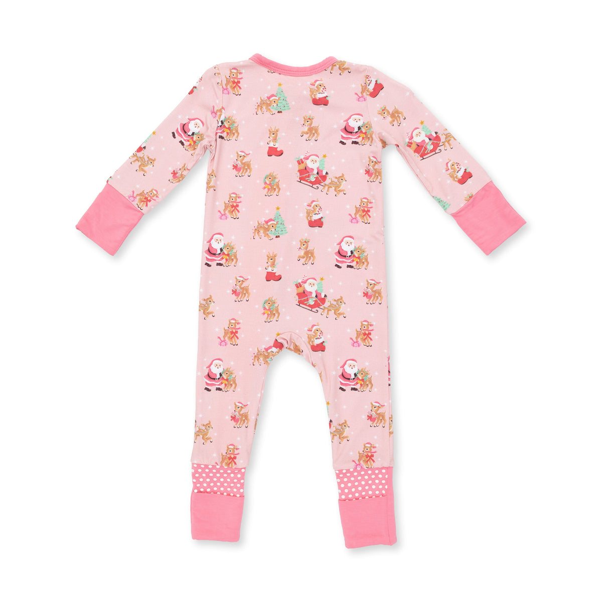 Vintage Reindeer & Santa Pink - Convertible Romper by Angel Dear