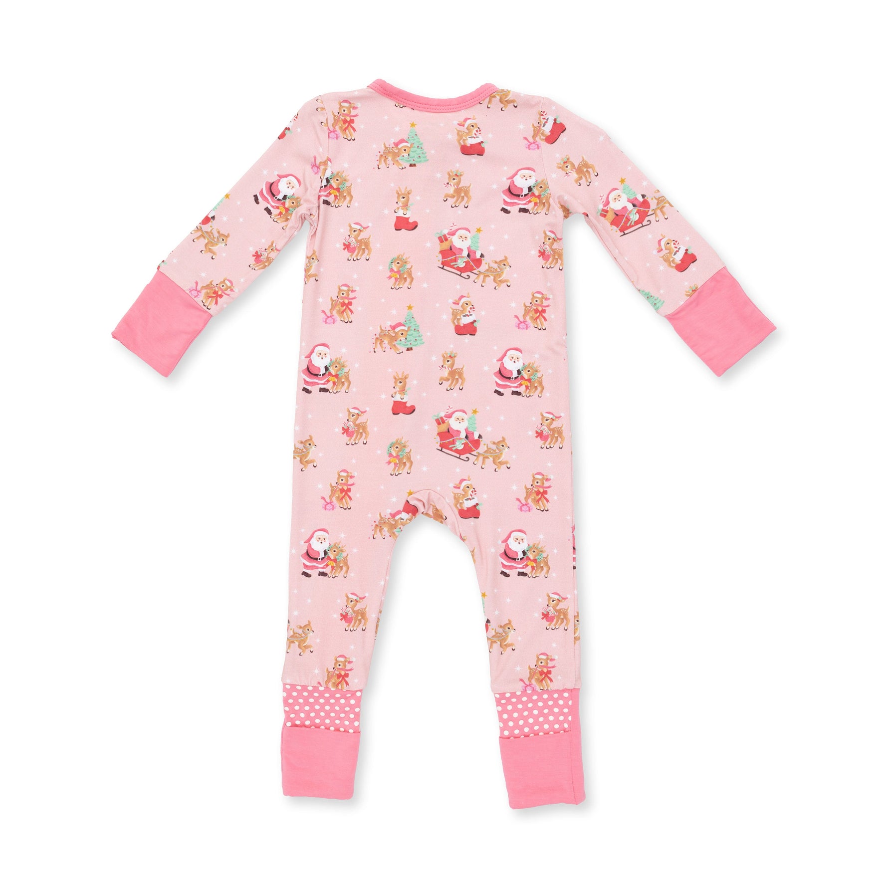 Vintage Reindeer & Santa Pink - Convertible Romper by Angel Dear