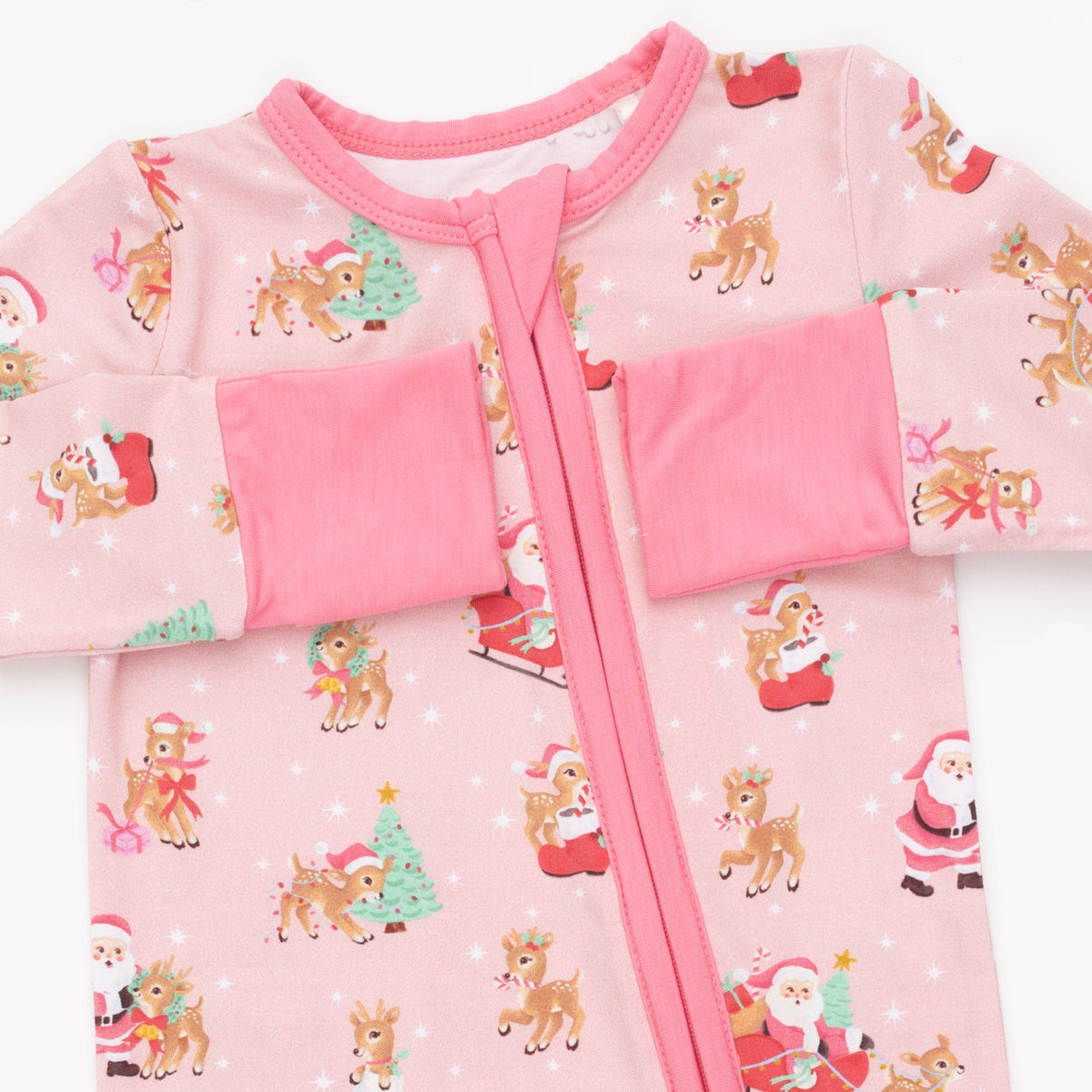 Vintage Reindeer & Santa Pink - Convertible Romper by Angel Dear