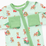 Vintage Reindeer & Santa Uni - Convertible Romper by Angel Dear