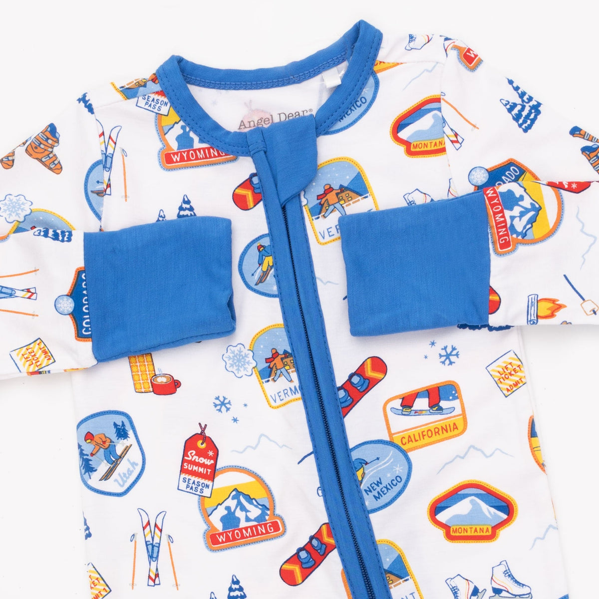 Vintage Ski Patches - Convertible Romper by Angel Dear (view 4 of 4)