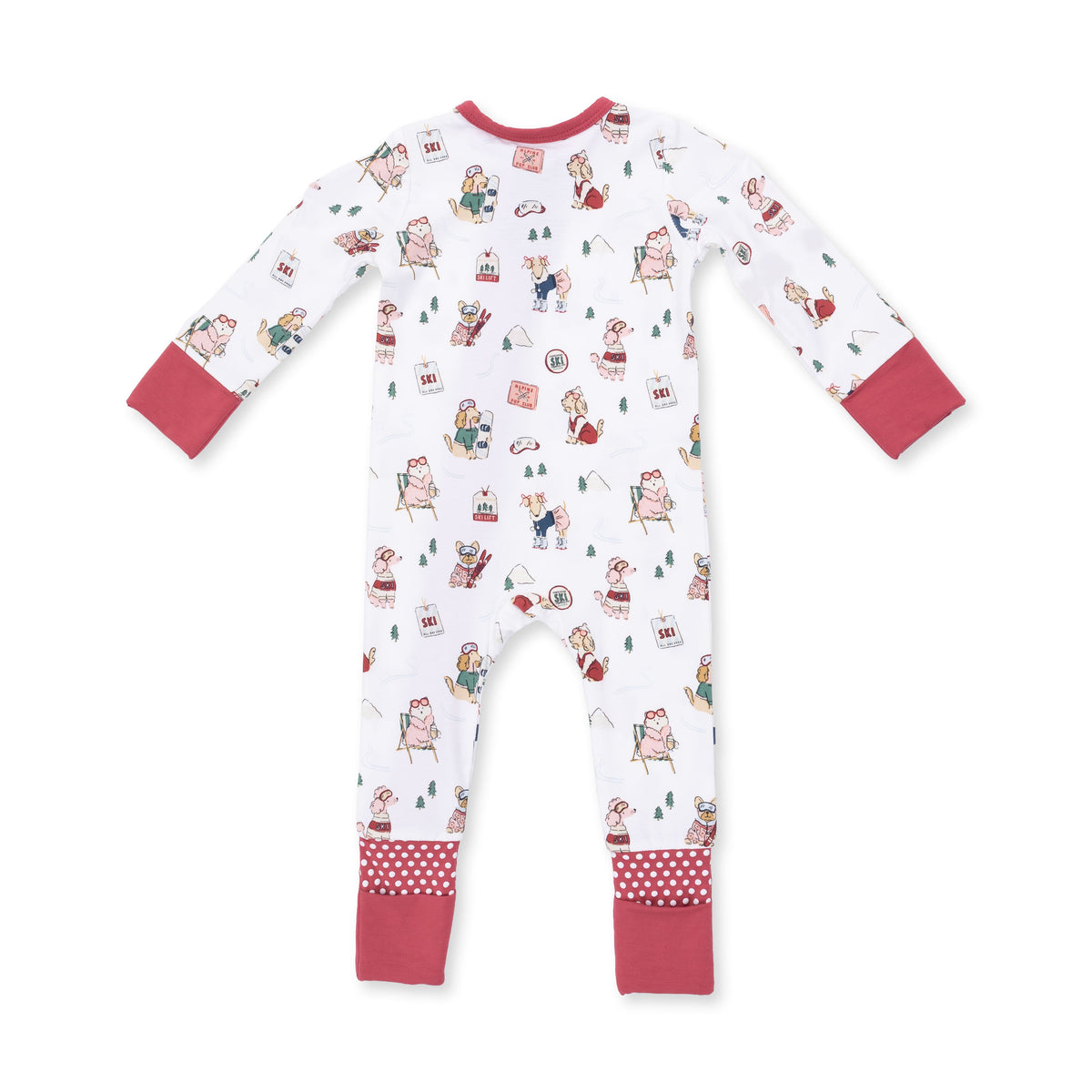 Winter Sports Dogs Pink - Convertible Romper by Angel Dear (view 3 of 4)