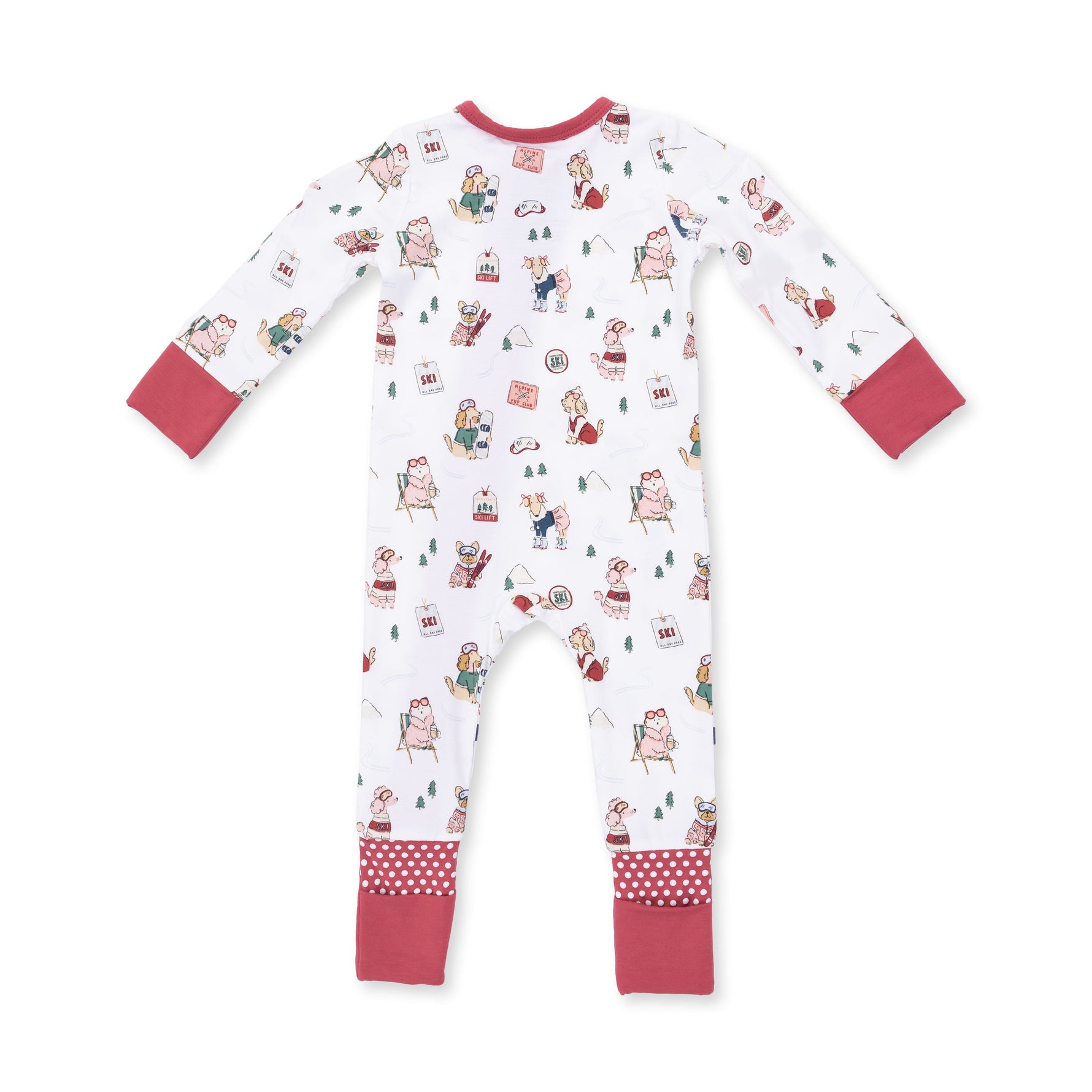 Winter Sports Dogs Pink - Convertible Romper by Angel Dear (view 3 of 4)