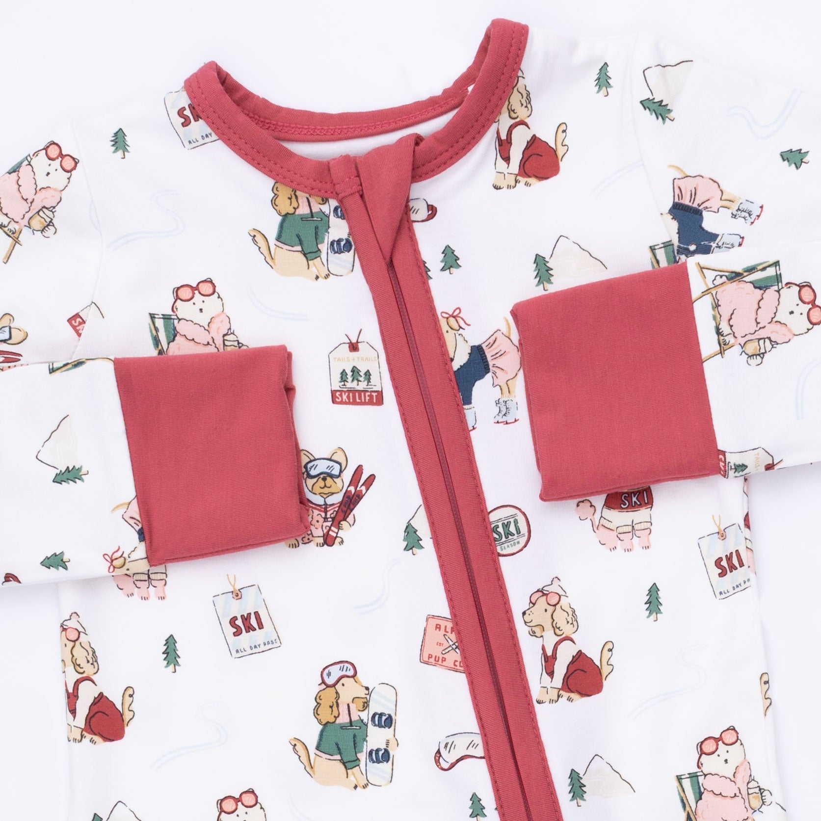 Winter Sports Dogs Pink - Convertible Romper by Angel Dear (view 4 of 4)