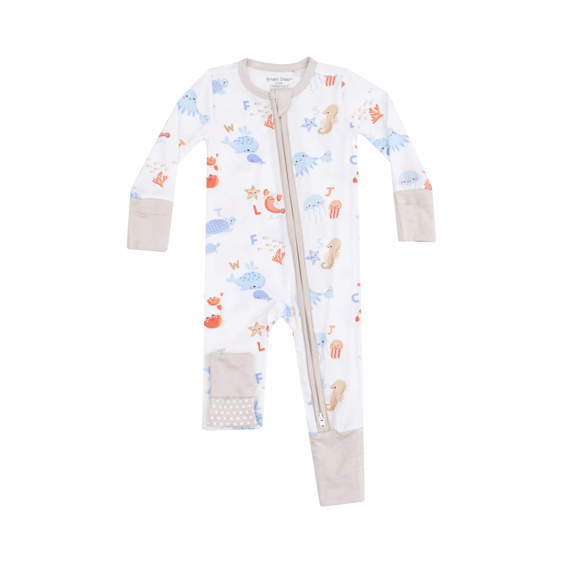 2 Way Zipper Romper Coastal ABCs for Babies by Angel Dear.