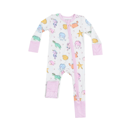 2 Way Zipper Romper Cute Sea Creatures.