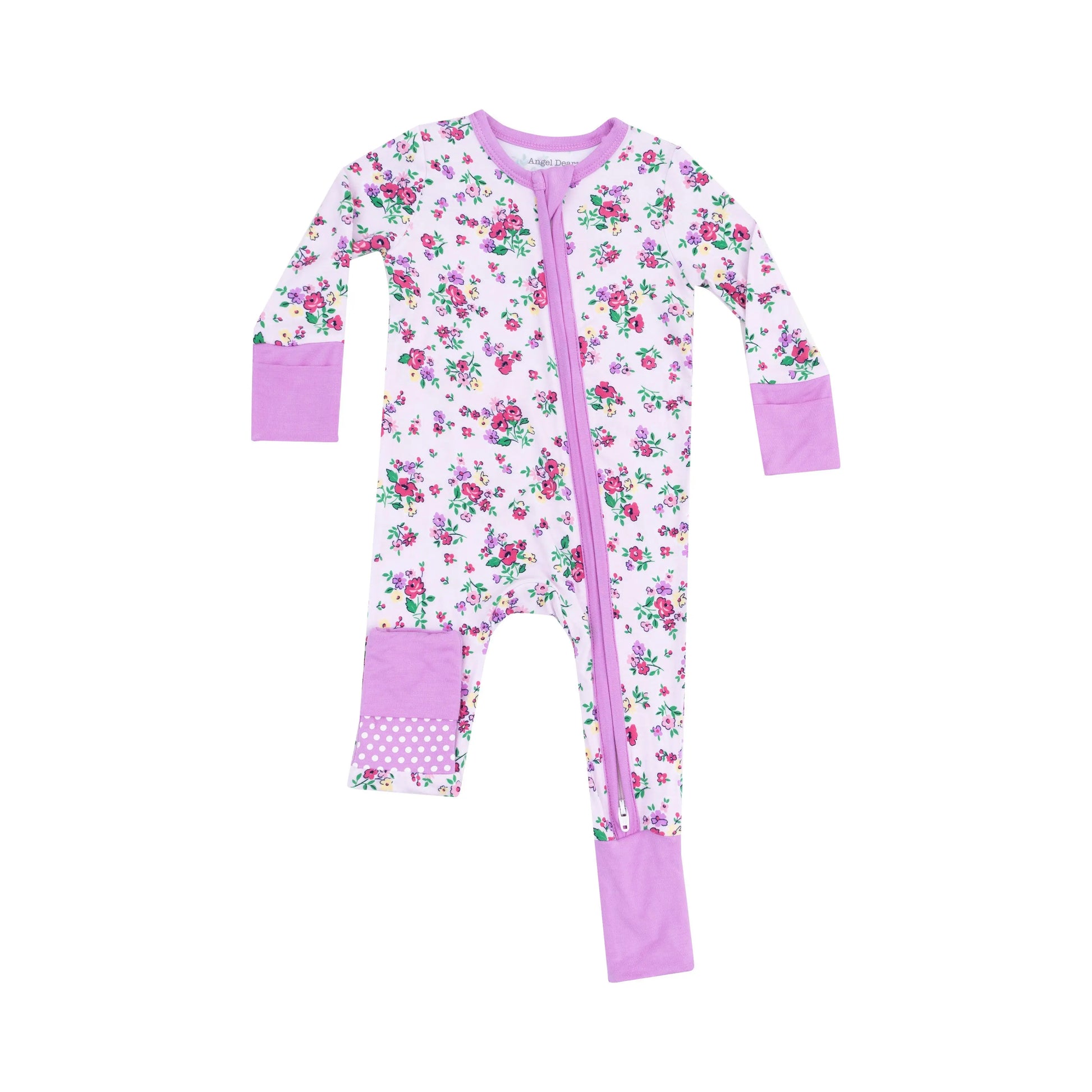 2 Way Zipper Romper Preppy Roses Super Soft Bamboo Fiber.