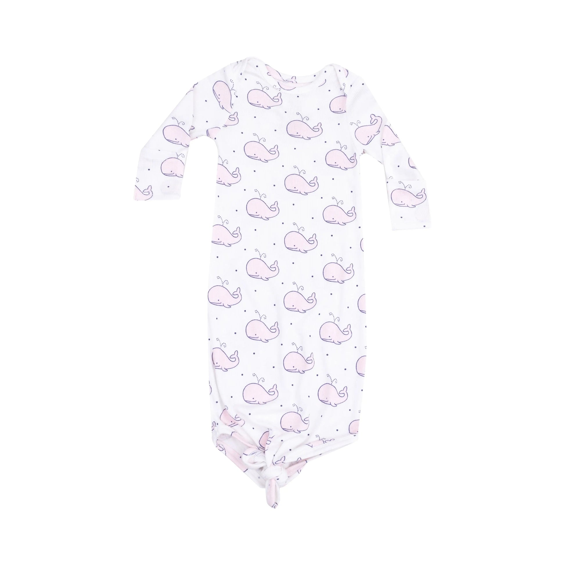 Knotted Gown Bubbly Whale Pink.