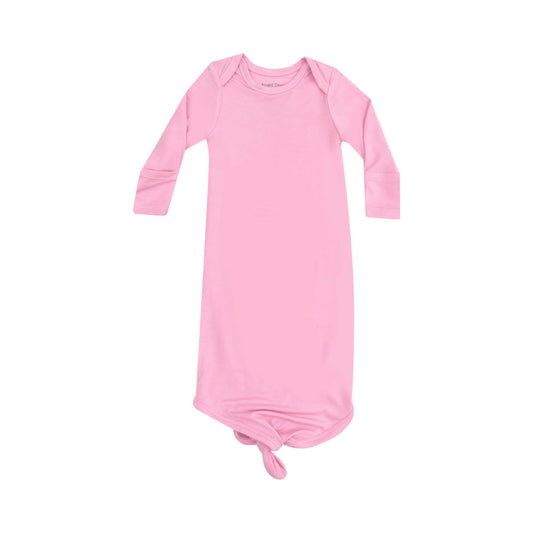 Knotted Baby Gown Solid Begonia Pink.