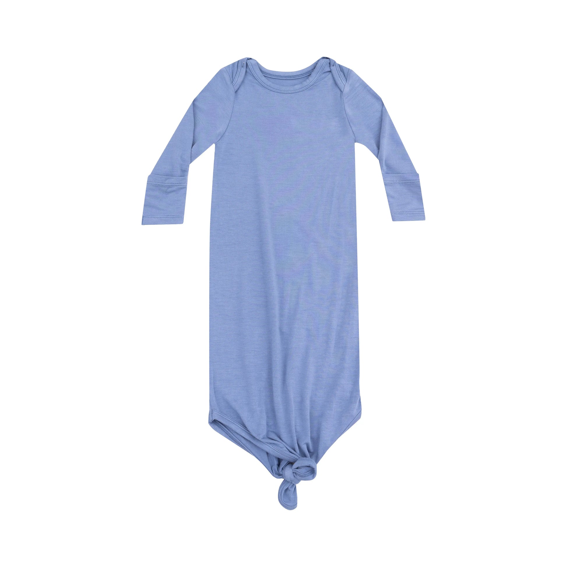Knotted Gown Solid Country Blue Baby Outfit.