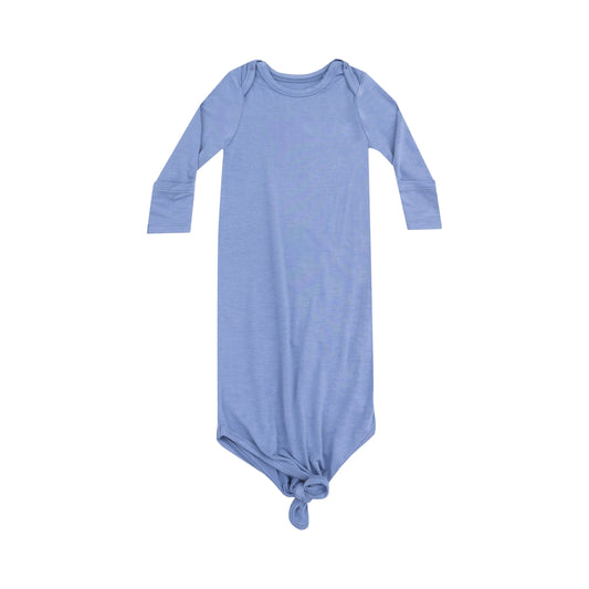 Knotted Gown Solid Country Blue Baby Outfit.