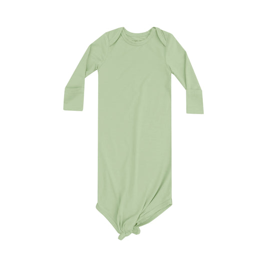 Knotted Baby Gown Solid Foam Green.