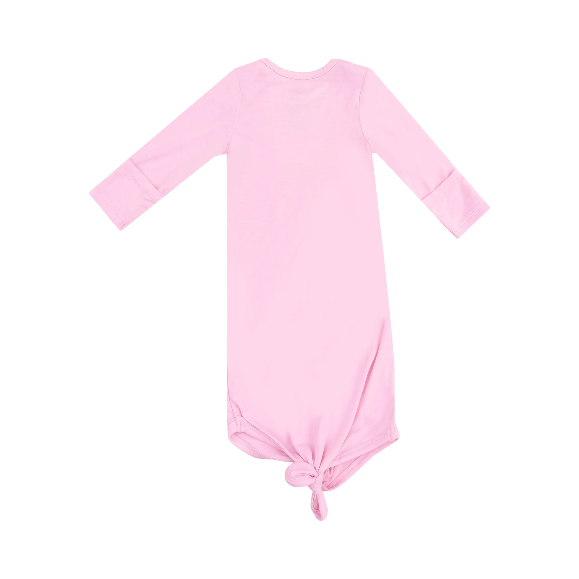 Knotted Baby Gown Solid Nosegay Pink.