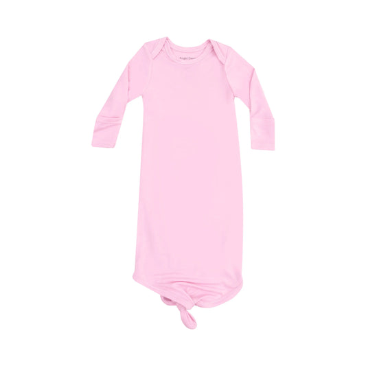 Knotted Baby Gown Solid Nosegay Pink.