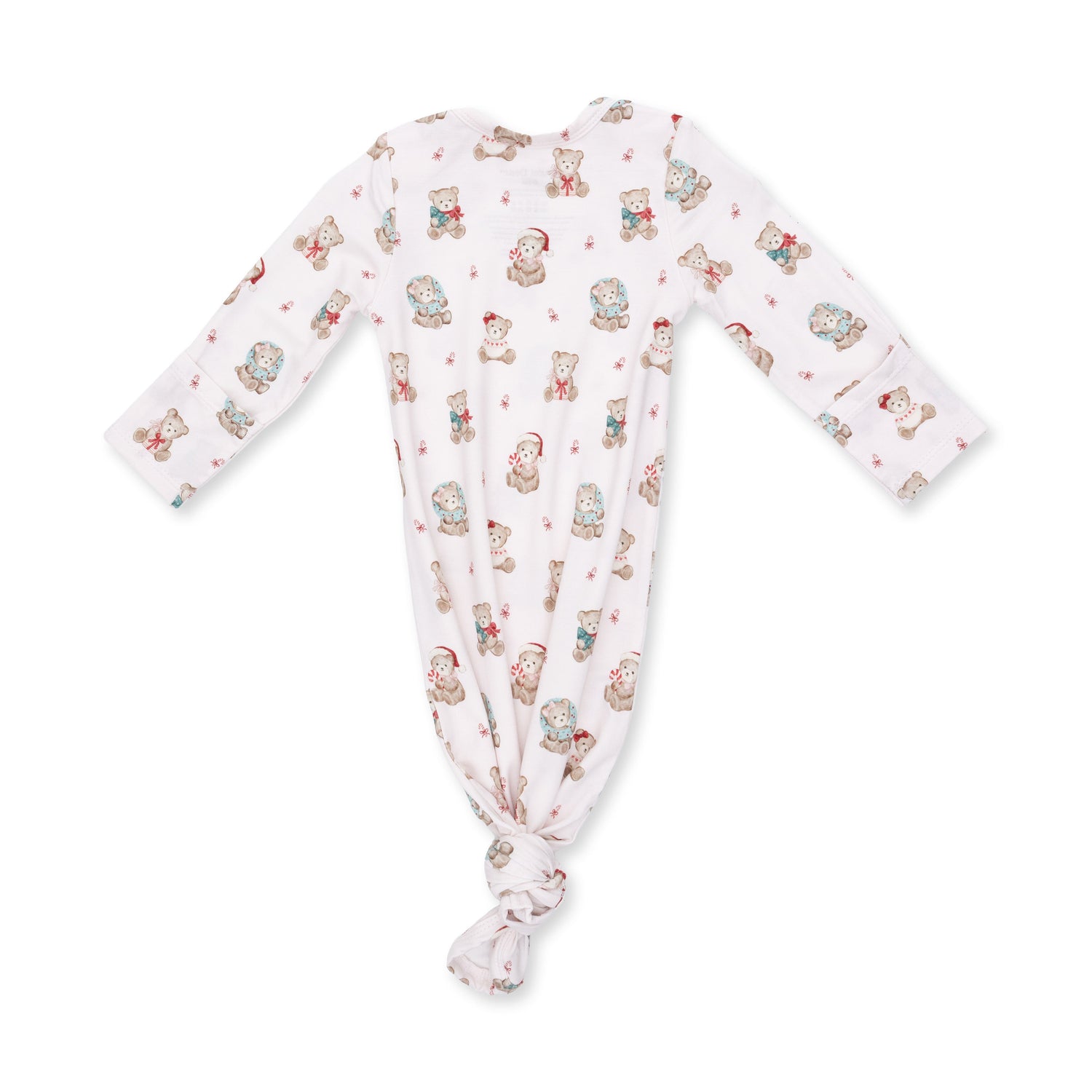 Christmas Teddy Bears Pink - Knotted Gown and Knotted Headband