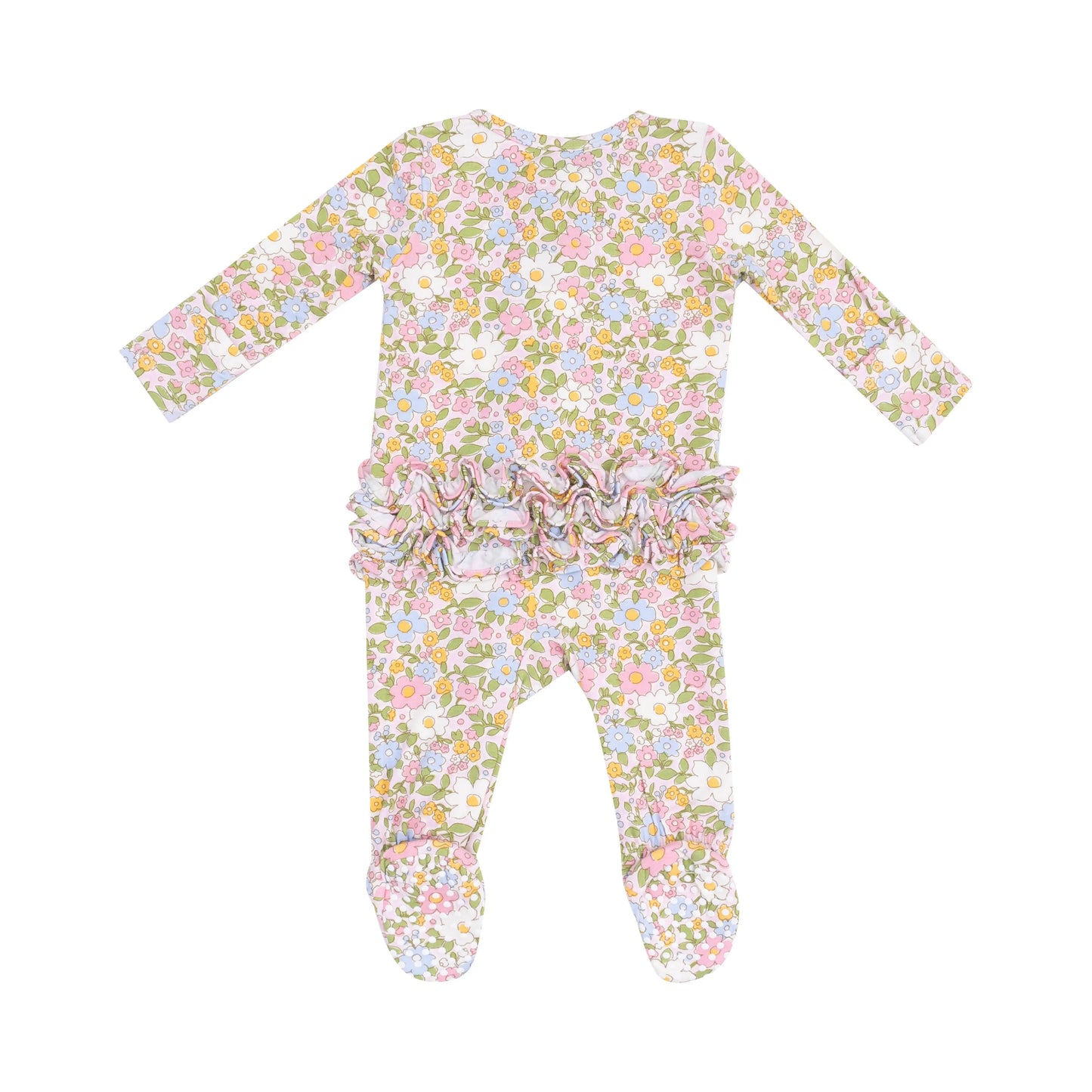 2 Way Zipper Ruffle Front Footie Bubbly Baby Calico.