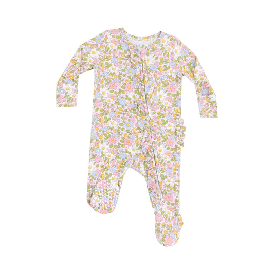 2 Way Zipper Ruffle Front Footie Bubbly Baby Calico.