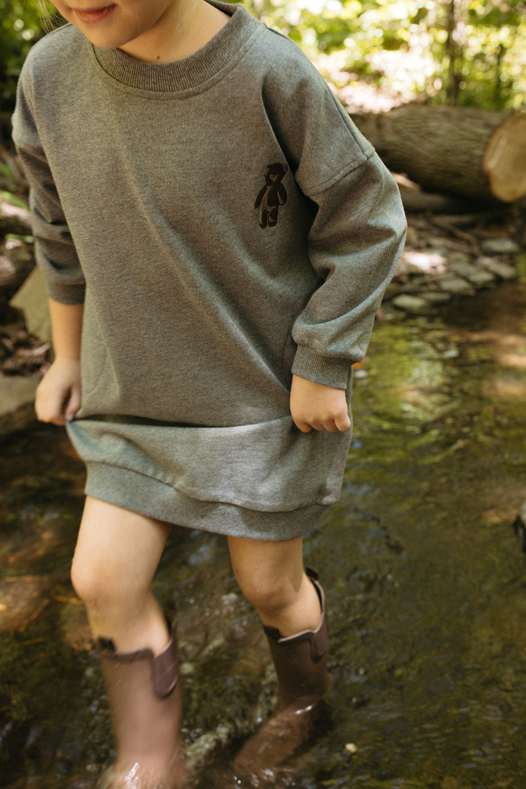 Gracie Sweatdress - Grey by Crew Kids NY (view 5 of 8)