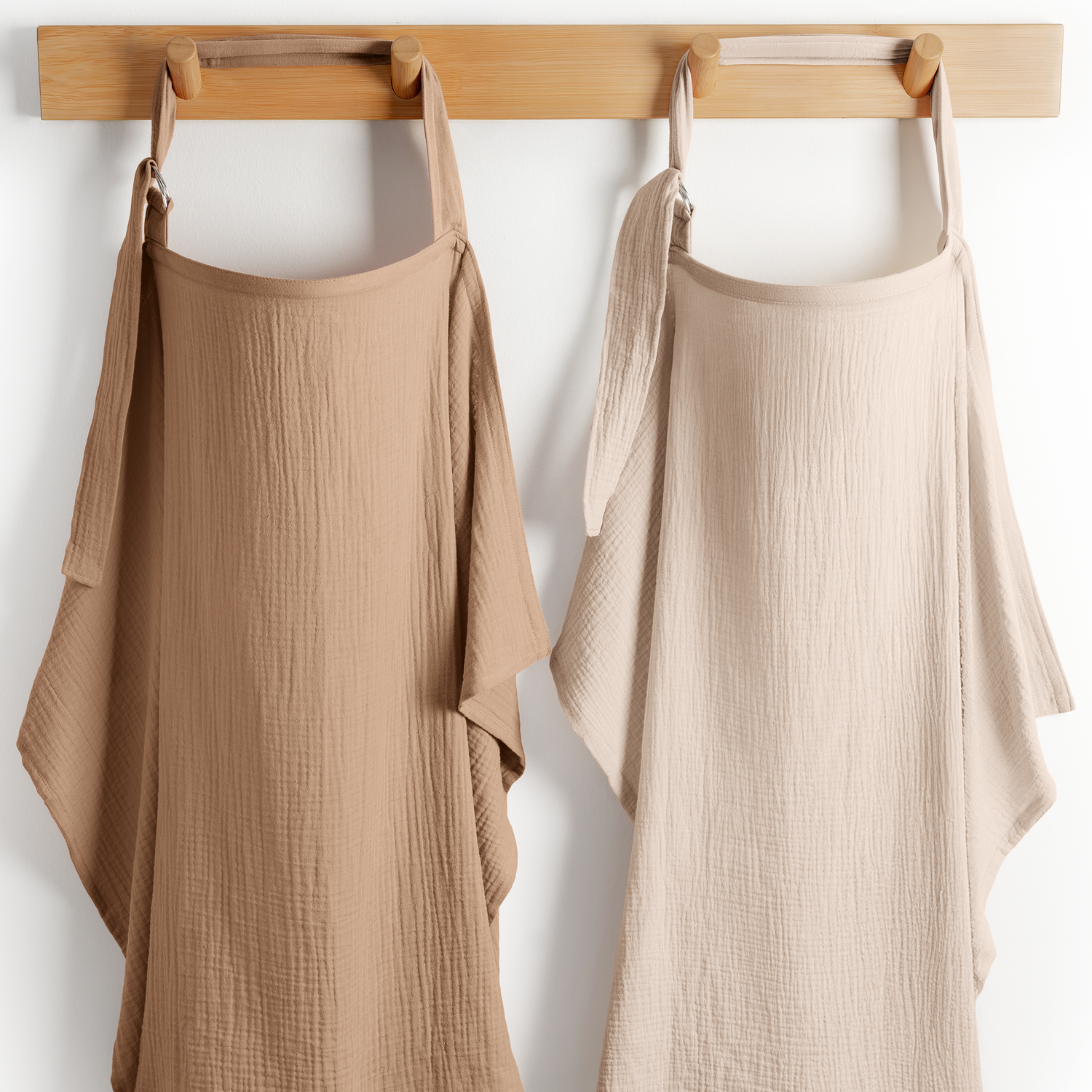 Muslin Nursing Cover, Pack of 2 in Sand and Cedar - White, Textile, Sleeveless shirt, Clothes hanger, Linen | Everetts Place