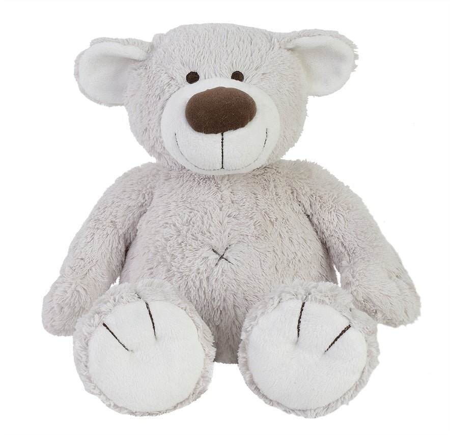 Soft plush teddy bear stuffed animal, standing about 10.75 inches tall
