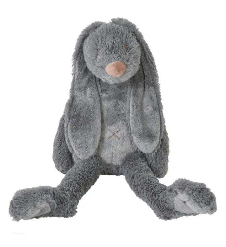 Deep grey plush Rabbit Richie by Happy Horse, soft and cuddly stuffed animal.