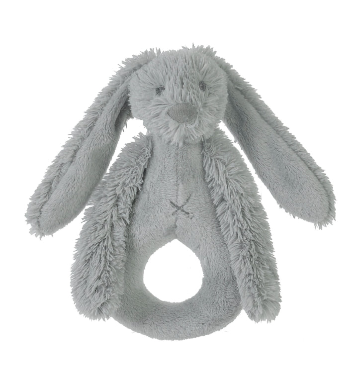 Soft grey Happy Horse Richie rabbit baby rattle.