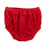 Velour Holiday Red - Puff Sleeve Dress with Tulle Overlay and Bloomer (up to 4T) by Angel Dear