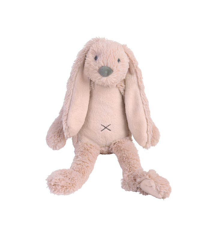 Small soft rabbit toy in vintage old pink color