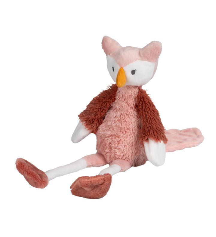 Owl Olivia No 1 Stuffed Animal by Happy Horse in Old Pink and Rust Brown Newcastle Classics