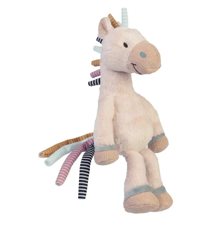 Horse Bright by Happy Horse plush toy with colorful striped mane and tail.