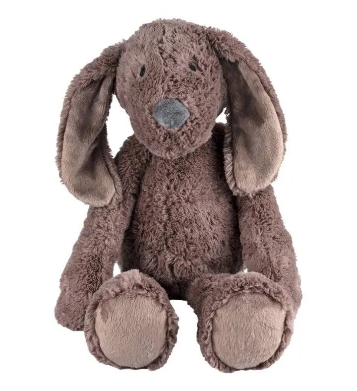 Soft brown stuffed animal dog Jax with long ears by Happy Horse.