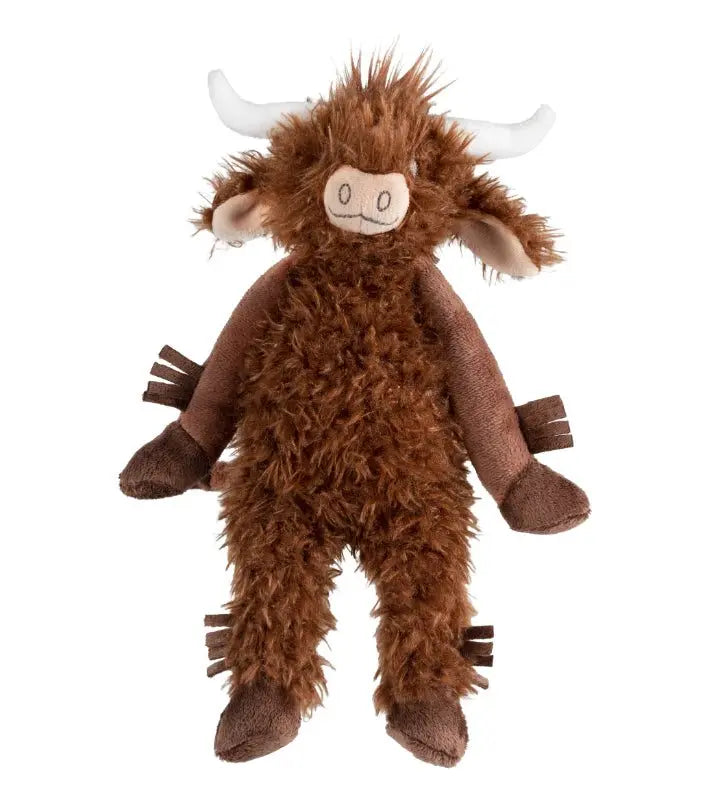Cow Cody plush toy with soft brown fur and horns by Happy Horse.