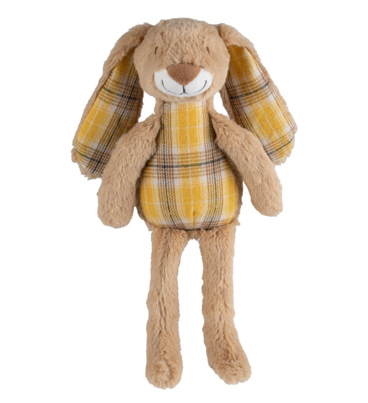 Rabbit Riley Fashionable Stuffed Animal by Happy Horse in Yellow Checkered Suit Newcastle Classics
