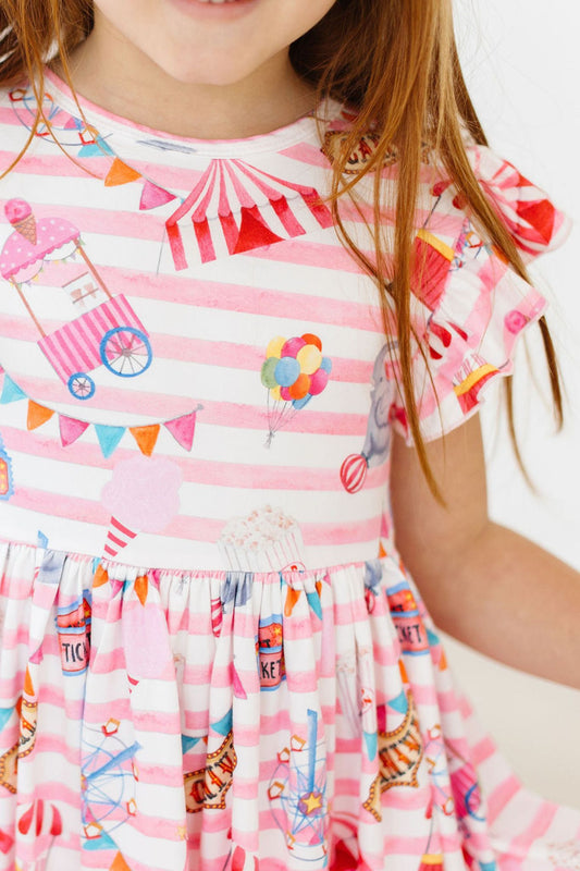 Mila & Rose ® Off To The Circus Flutter Sleeve Twirl Dress Mila And Rose - Apparel & Accessories > Clothing > Dresses Twirl Dress Flutter