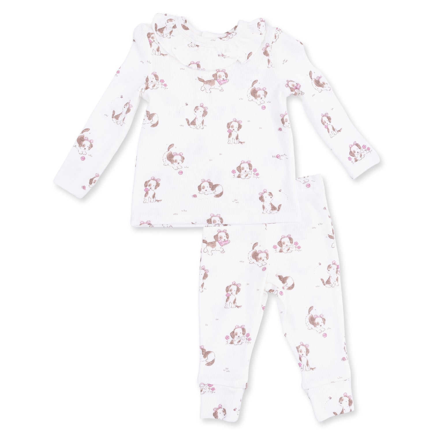 Explorer Puppy Pink - Long Sleeve Ruffle Top and Pant by Angel Dear (view 2 of 6)