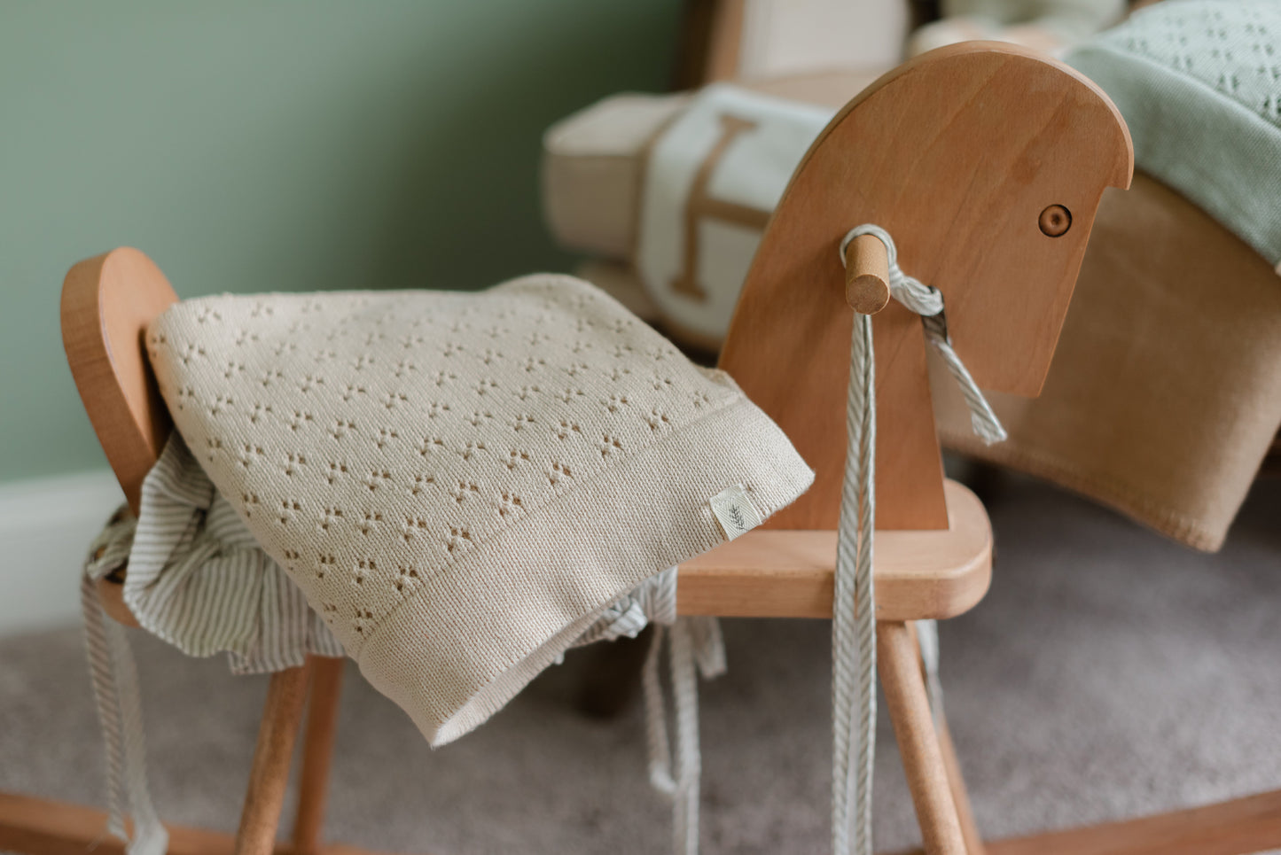 Toffee Pointelle Knit Baby Blanket By Little Mae Co Little Mae & Co Everetts Place: Online Boutique