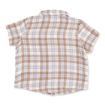 Western Plaid - Short Sleeve Western Pearl Snap Shirt by Angel Dear