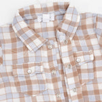 Western Plaid - Short Sleeve Western Pearl Snap Shirt by Angel Dear