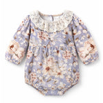 Vintage Floral Baby Bodysuit With Lace Collar by Tesa Babe