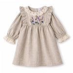 Embroidered Wildflower Linen Dress With Lace Trim by Tesa Babe