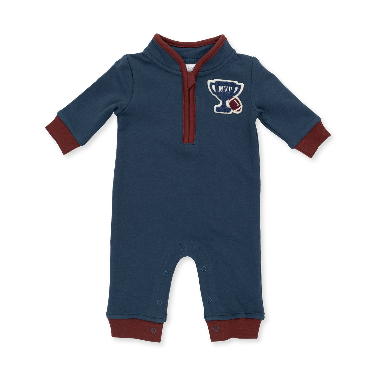 Varsity French Terry - Zip Neck Romper by Angel Dear (view 3 of 7)