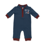 Varsity French Terry - Zip Neck Romper by Angel Dear (view 3 of 7)