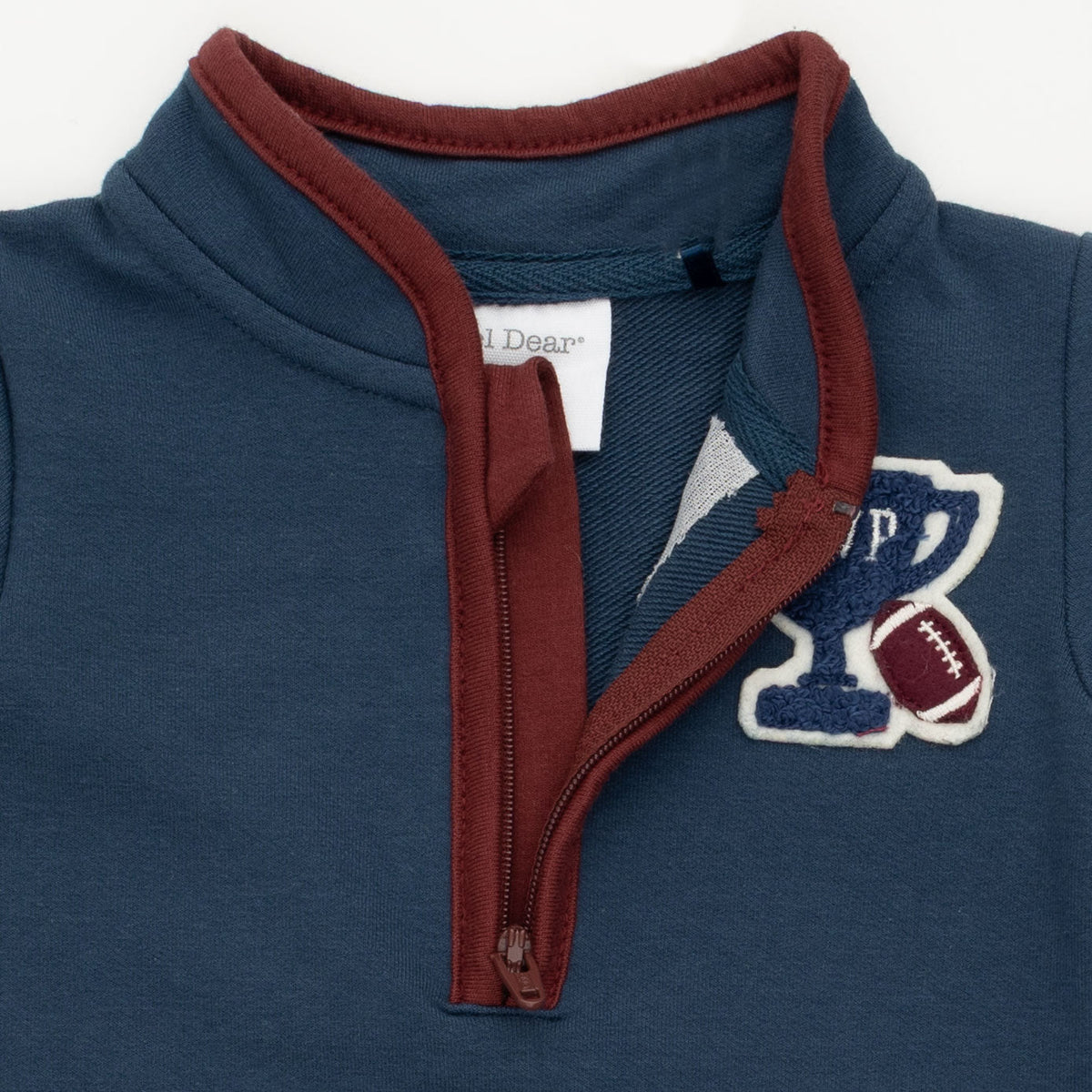 Varsity French Terry - Zip Neck Romper by Angel Dear (view 5 of 7)
