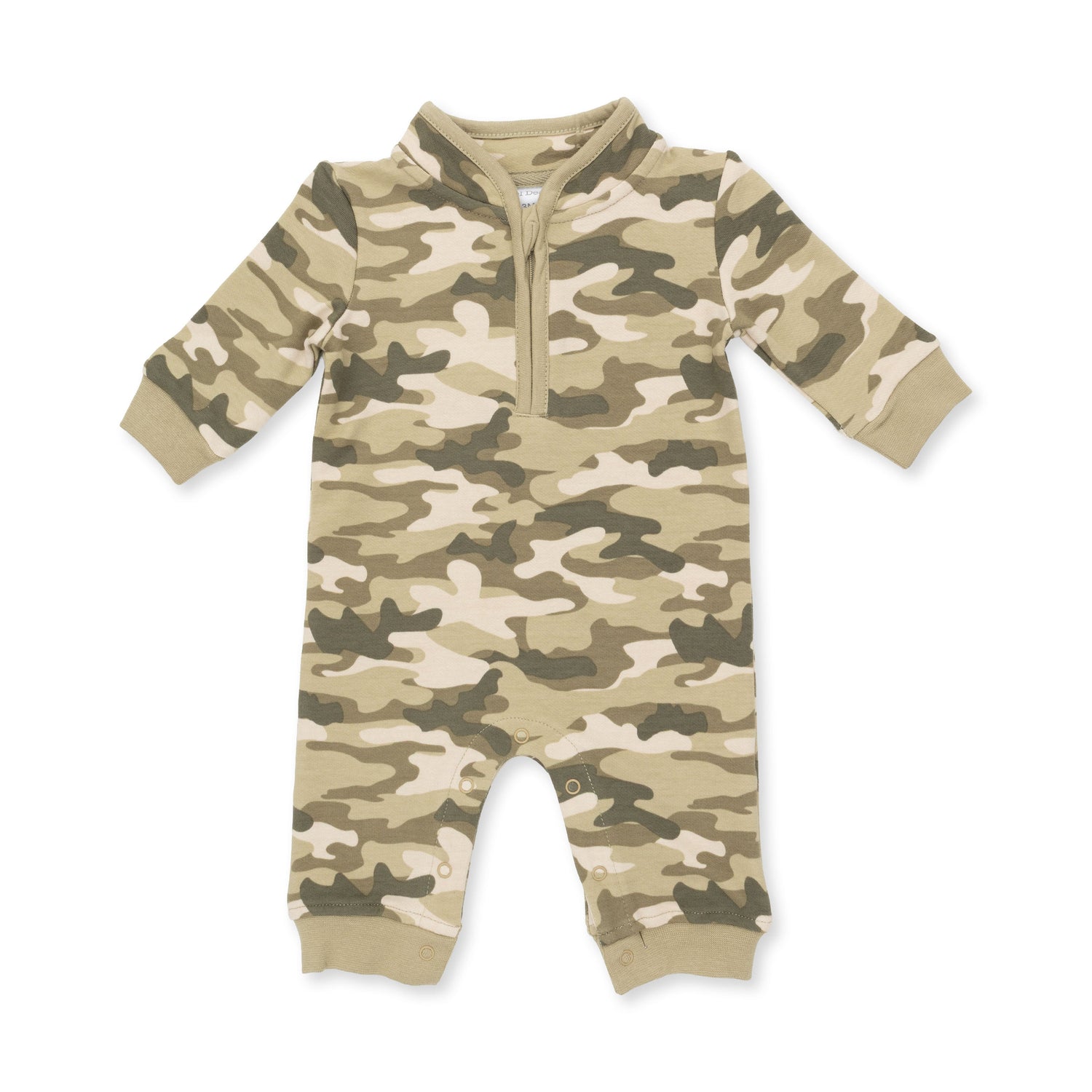 Organic French Terry Zip Romper - Camo by Angel Dear (view 2 of 5)