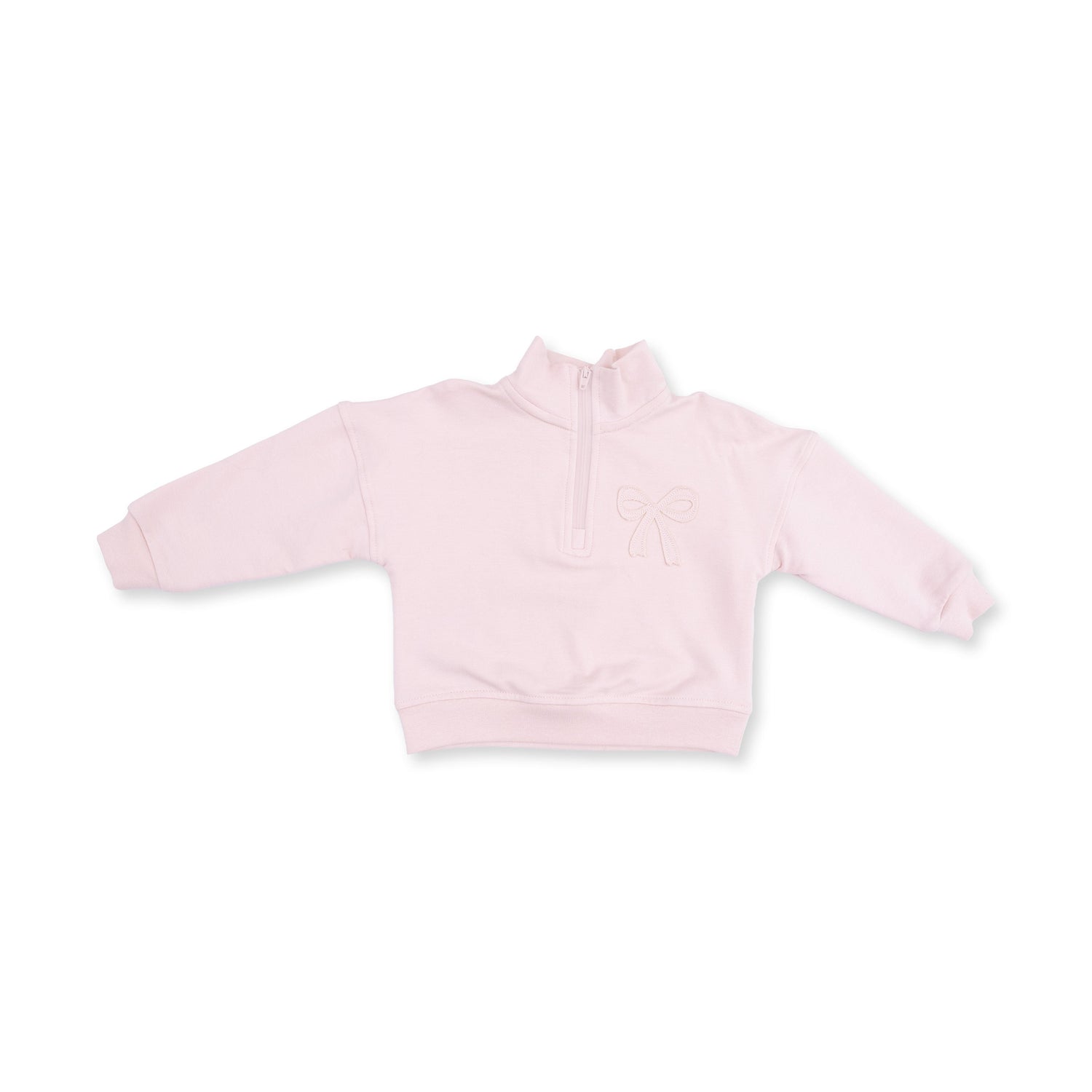Veiled Pink Bows - Half Zip Sweatshirt by Angel Dear (view 2 of 4)